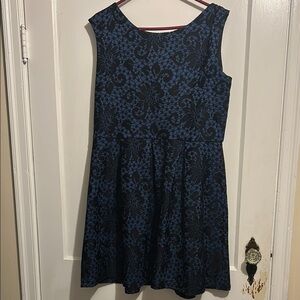Tiana B. Black and Blue Lace Dress